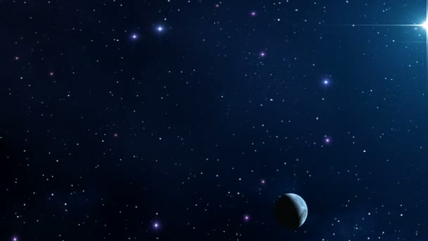 Луна (планета) в звездном небе — стоковое видео