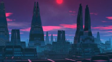 kırmızı ay. muhteşem bir şehir.