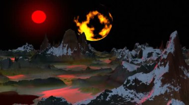 Gerçeküstü manzara (iki ay)