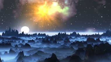 sisli bir gezegen ayın doğuşu