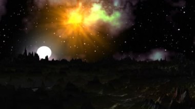 kasvetli bir gezegen ayın doğuşu