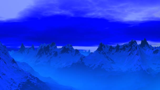 Pics de montagne bleus .
