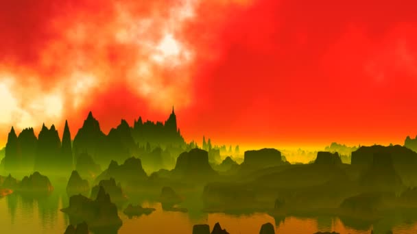 Flashouts dans le ciel d'une planète fantastique 