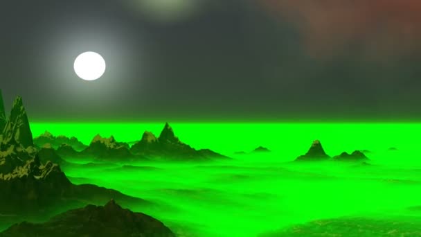 Paysage surréaliste (vert étant brouillard brillant )