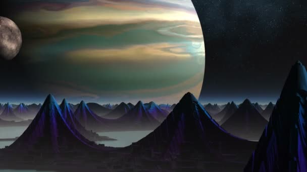 Ville des aliens et deux planètes 