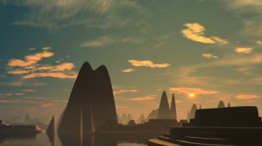 (Ufo) yabancılar şehrin üzerinde yükselen