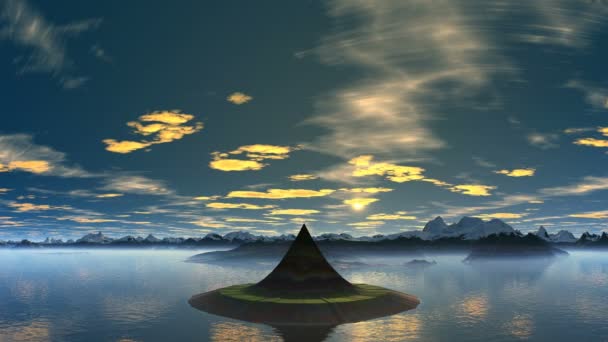 Turm - Insel der Außerirdischen und Morgenröte — Stockvideo