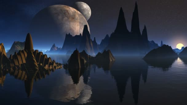Tour des extraterrestres et trois lune 
