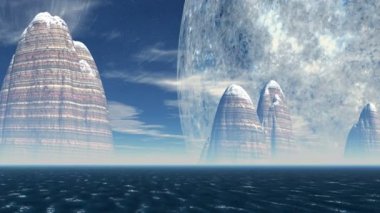 kasaba ve mavi gökyüzü