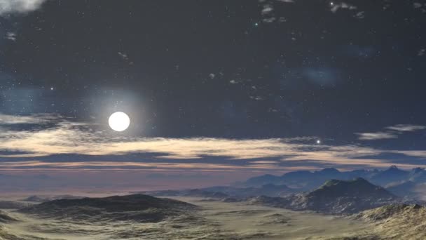 nuit au clair de lune dans le désert 