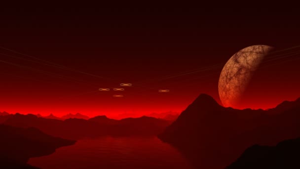 OVNI, la lune et la brume rouge 