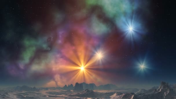 Estrellas y nebulosa — Vídeos de Stock