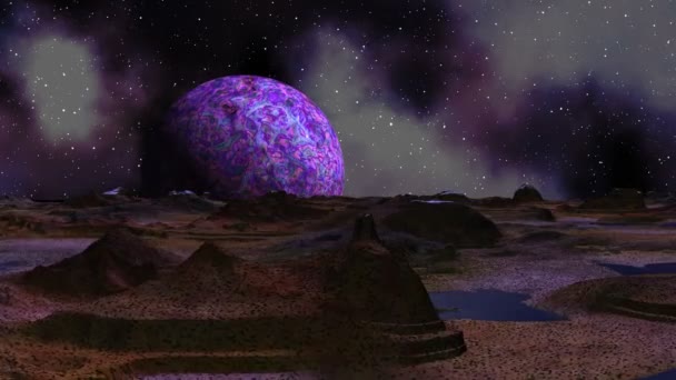 Amanecer planeta púrpura — Vídeo de stock