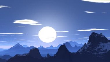 dağlarda mavi günbatımı