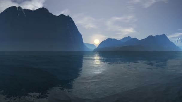 Lever de soleil sur les falaises de mer 