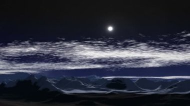 dağlarda mehtaplı gece