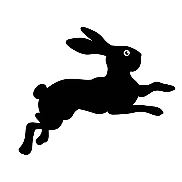 Silhouette Rabbit Hare Bunny White Background Long Eared Rodent Farm — Stock Photo, Image