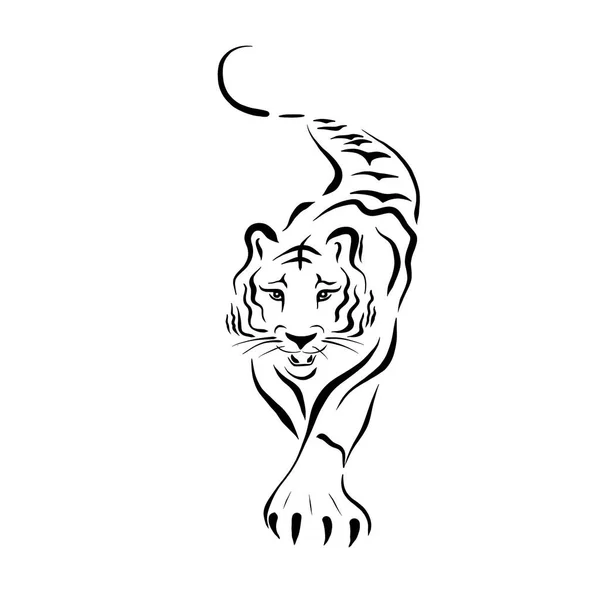 Egy Illusztráció Egy Tigris Vagy Egy Vad Macska Hatalmas Karmok — Stock Fotó