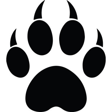 Footprints or steps of a big cat. Panther or tiger traces clipart