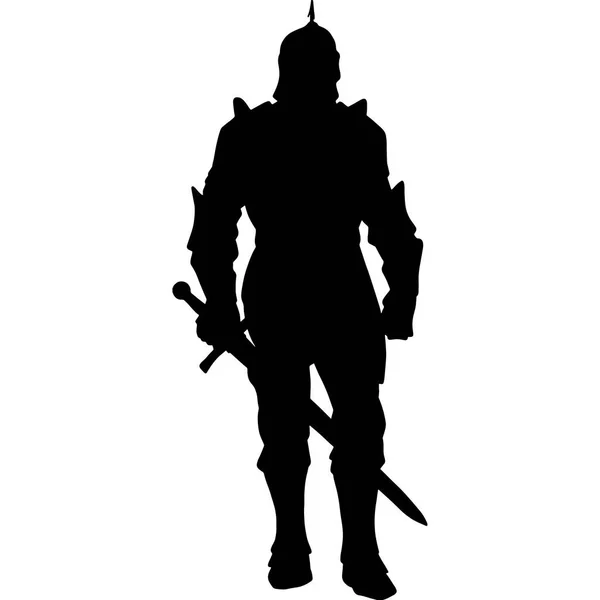 Medieval Warrior Sword Spears Silhouette Assassin Who Attacks Enemy — Stock Photo, Image