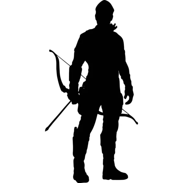 带着弓矛的中世纪战士 一个袭击敌人的刺客的肖像 — 图库照片#