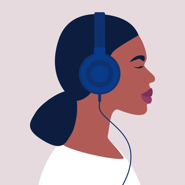 Charaktere Hören Musik Über Kopfhörer Hörbücher Meditation Vortrag Vektor Illustration — Stockvektor