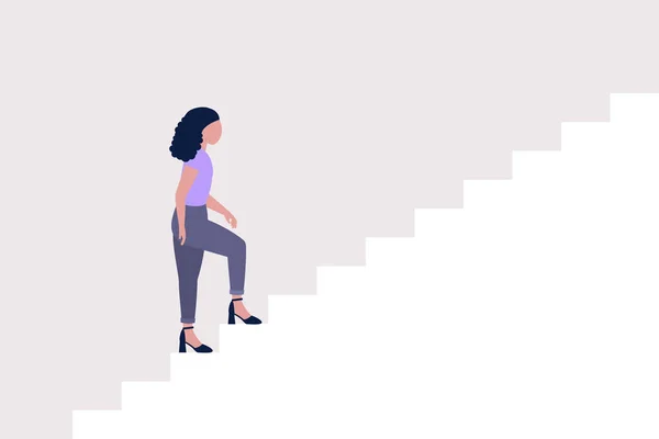 性格走在楼梯上 商业机会的概念 用扁平的方式表示矢量图解 — 图库矢量图片