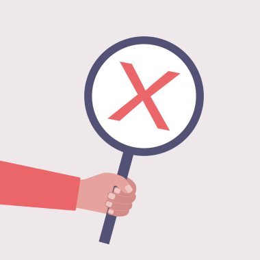 Seçim konsepti. El ele tutuşma posteri yok. Renkli düz vektör illüstrasyonu.