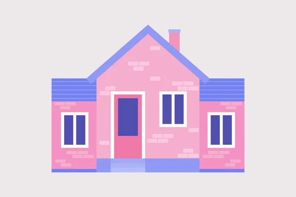 Ilustración Casa Ilustración Vectorial Estilo Plano — Vector de stock