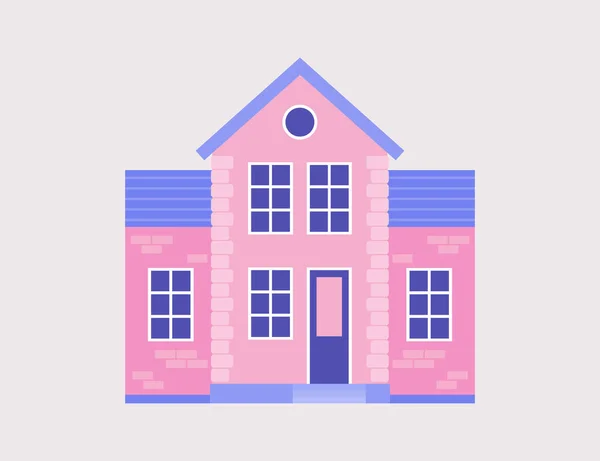 Illustration Maison Illustration Vectorielle Dans Style Plat — Image vectorielle