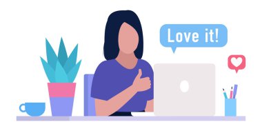 Müşteri değerlendirme konsepti. Düz bir şekilde vektör illüstrasyonu