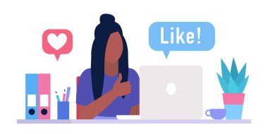 Müşteri değerlendirme konsepti. Düz bir şekilde vektör illüstrasyonu