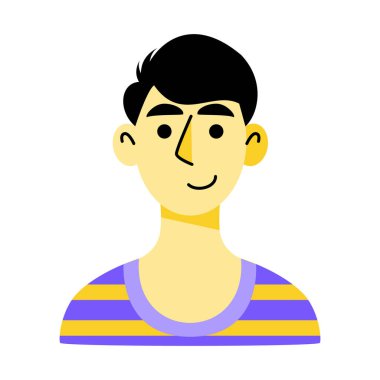 Karakter portresi çizimi. İnsan Görselleri. Düz bir şekilde vektör illüstrasyonu