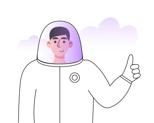 Astronaute Illustration Vectorielle Dans Style Plat — Image vectorielle