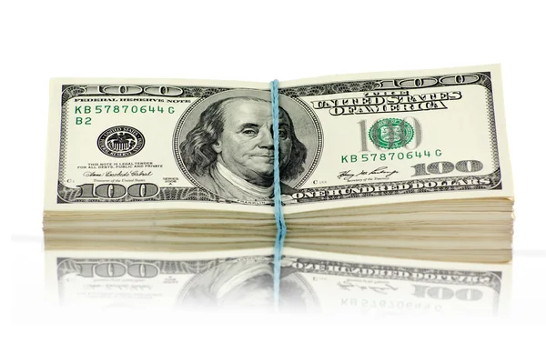Stock of money isolated on white background — Stock Photo, Image