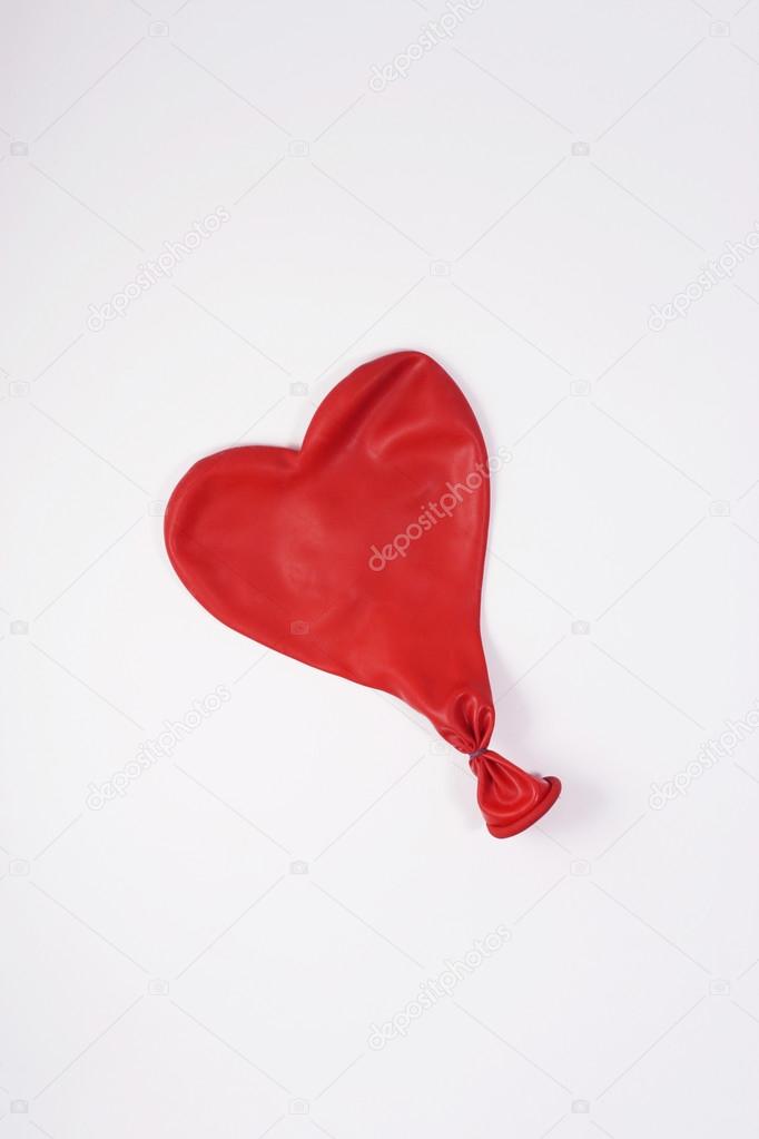 Air balloon heart isolated on white background