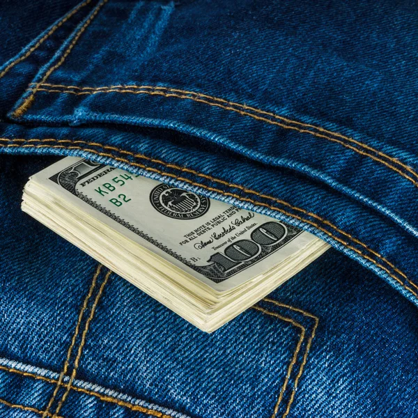 Money in the jeans pocket — Stock Photo, Image