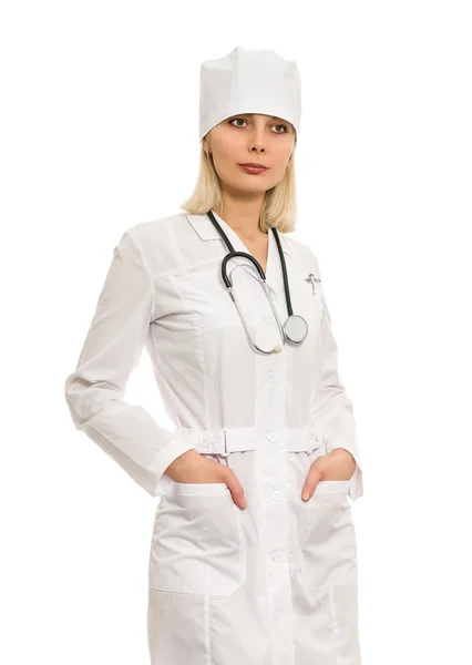 The woman doctor in isolated — Stock Photo, Image