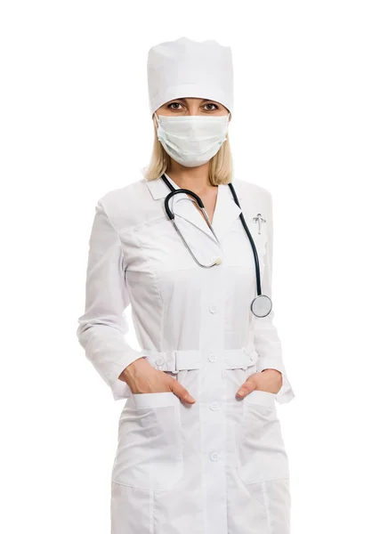 The woman doctor in isolated — Stock Photo, Image