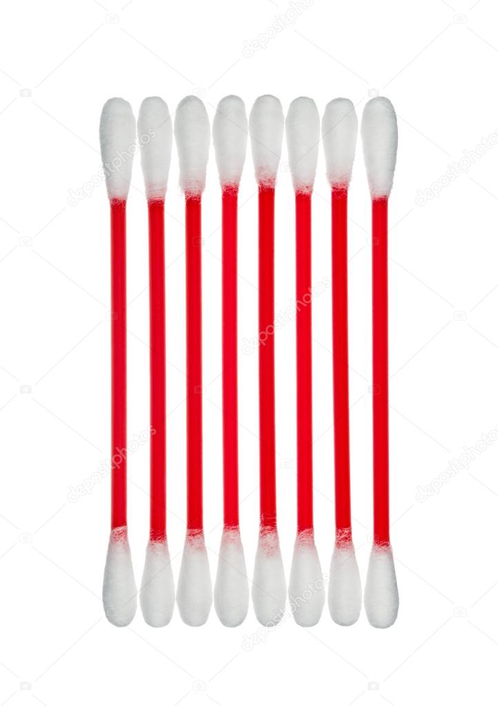 cotton swabs for hygiene on a white background