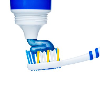üzerinde mavi diş fırçası Diş macunu
