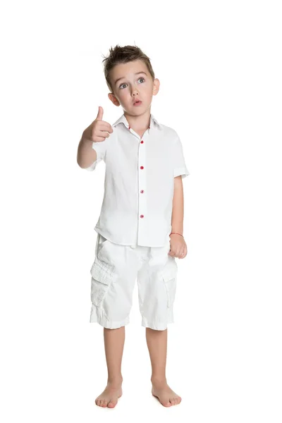 Retrato de feliz alegre y hermoso niño —  Fotos de Stock