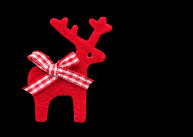 siyah arka plan üzerinde Noel reindeer