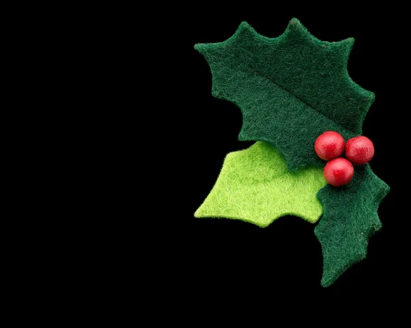 Christmas holly with with red berries isolated — Stock Photo, Image