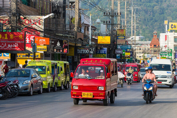 Tuk-tuk moto taxi on street