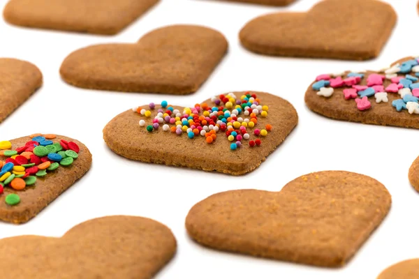 Biscuits en forme de coeur pour la Saint-Valentin — Photo