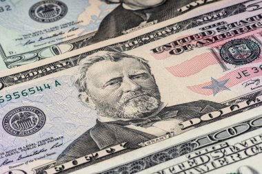 Makro yakın çekim Elli dolarlık banknot ile atış
