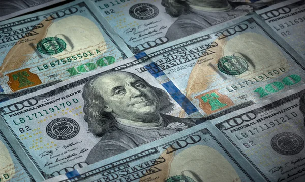 New Hundred Dollar Bills para fundo — Fotografia de Stock