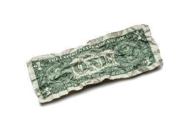 Beyaz arka plan üzerinde izole buruşuk banknotlar