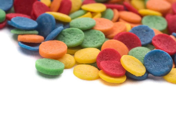Candy színes konfetti a fehér háttér — Stock Fotó